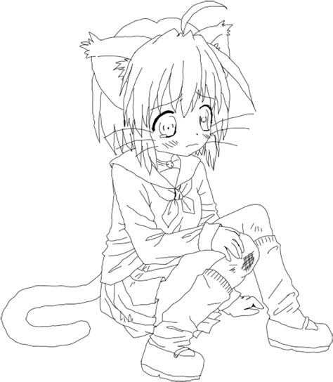 Anime Cat Girl Coloring