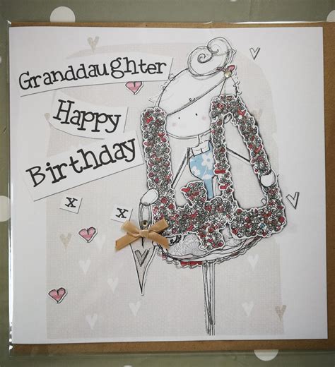 Hand Finished Granddaughter 40th Birthday Card Large Birthday Card