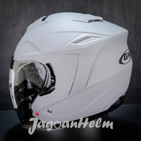 Gm Fury Solid Nx Dim Grey Doff Half Face Double Visor