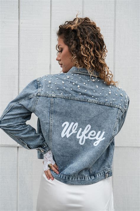 Custom Pearl Mrs Denim Jacket Pearl Mrs Jacket Bride Etsy