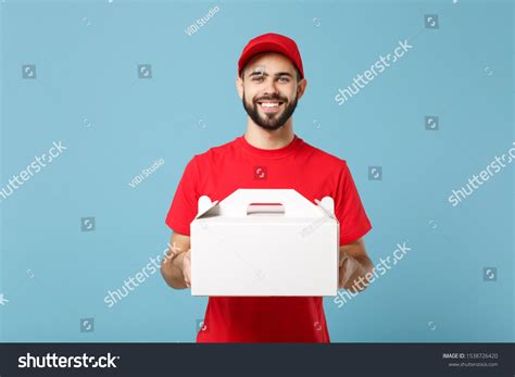 Delivery Man Red Uniform Isolated On Stock Photo 1538726420 | Shutterstock