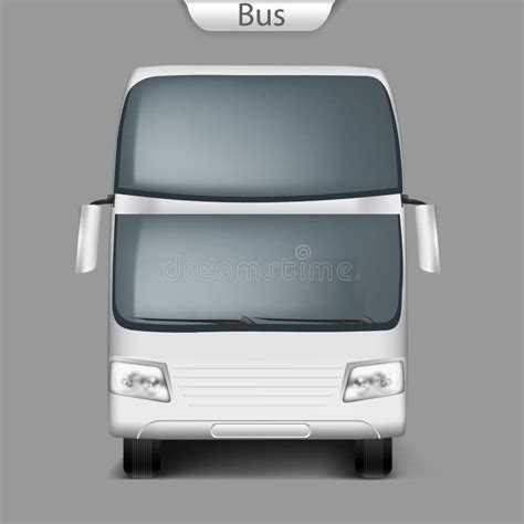 Realistic Coach Bus Mockup Back Top View Stock Illustration