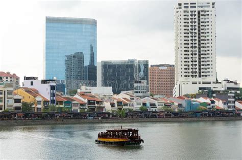 Boat Quay And Singapore River Singapore March 2 2018 Editorial Stock