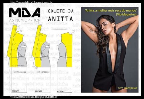 A3 NUMo 0147 TOP ModelistA Padrões de costura para vestido Costura