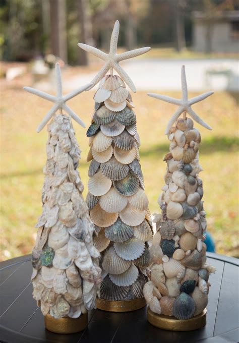 Elegant Seashell Christmas Tree With Oysters Shells Christmas Trees