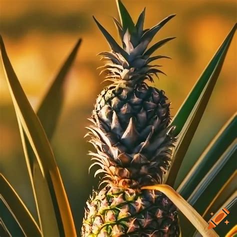 Golden Hour In A Tropical Pineapple Plantation On Craiyon