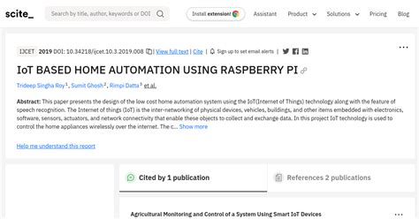 Iot Based Home Automation Using Raspberry Pi [scite Report]