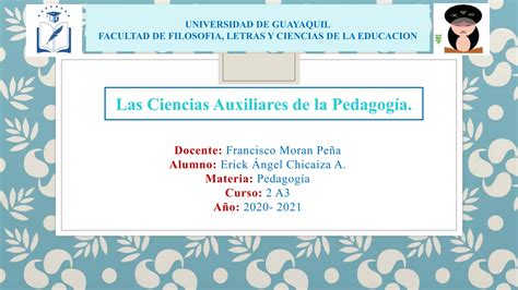 Ciencias Auxiliares De La Pedagogia PPT