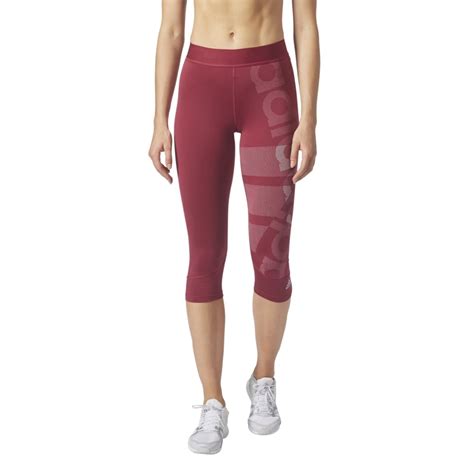 Adidas Womens Techfit Capri In Ruby Excell Sports Uk