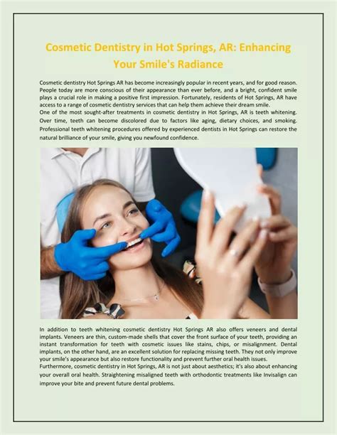 Ppt Cosmetic Dentistry In Hot Springs Ar Enhancing Your Smiles