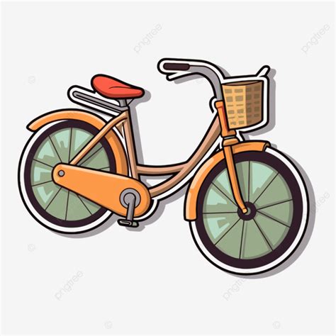 Cartoon Cartoon Bicycle Vector Bycicle Sticker Cartoon PNG And