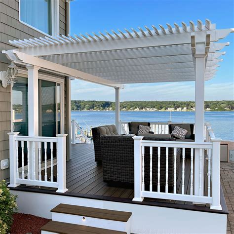 20 X 20 Pergola Kit With Roof White Vinyl Pergola On Sale