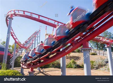 Highspeed Ride Carnival Roller Coaster Thrilling Stock Photo 2188457907 ...