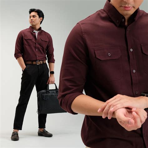 Jual CUTOFF Denzel Oxford Workshirt Kemeja Kerja Polos Pria Panjang