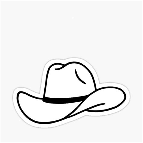 "Cowboy hat - simple outline" Sticker for Sale by Madeline-13 | Redbubble