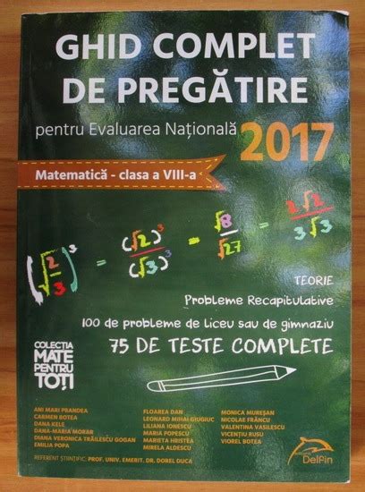 Dorel Duca Ghid Complet De Pregatire Pentru Evaluarea Nationala 2017