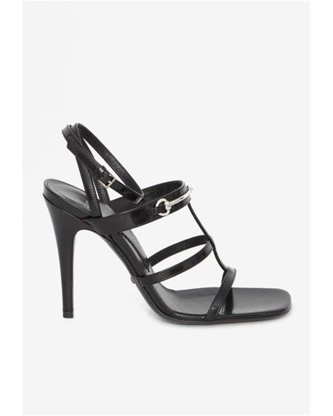 Gucci Horsebit 105 Leather Sandals In Black Lyst