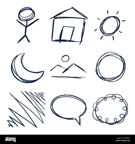 Random Scribbles Set Hand Drawn Scribbles Doodle Vector Set Ink Pen