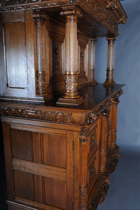 19th Century Neo Renaissance Cabinet Buffet Solid Oak Solid Oak