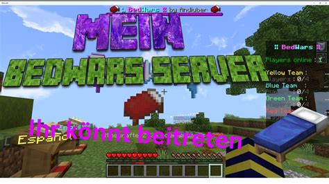 Mein Bedwars Server Ihr K Nnt Beitreten Youtube