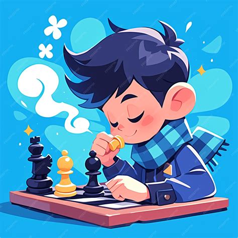 Premium Vector A Oslo Boy Plays Chess In Cartoon Style