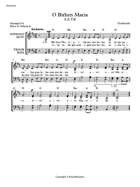 O Birhen Maria Satb Pdf