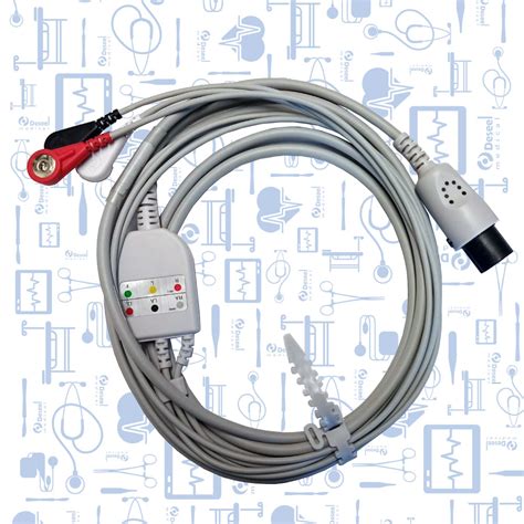 Cable Ecg Completo Aha Derivaciones Broche Deseel Medical