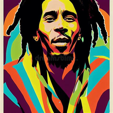 Portrait Of Bob Marley In Jamaican Colours Editorial Stock Photo