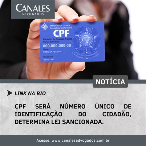 CPF será número único de identificação do cidadão Canales Advogados