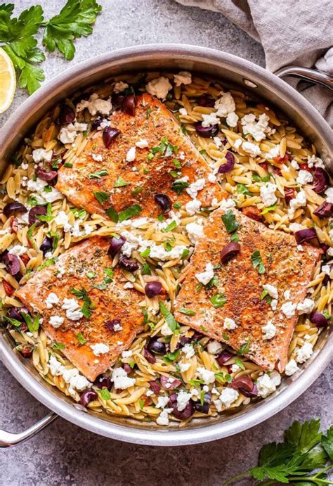 Greek Salmon And Orzo Skillet Recipe Runner