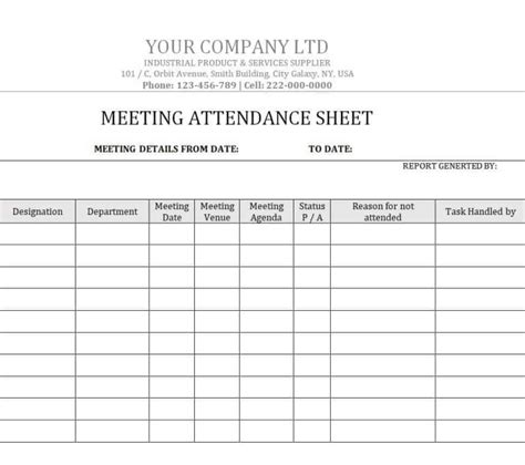 35 Handy Attendance Sheet Templates [in Word And Excel]