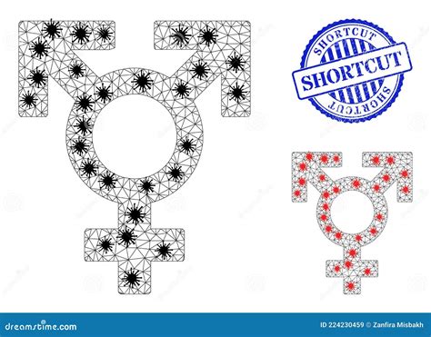 Triangulated Mesh Polyandry Sex Symbol Pictograms With Pathogen Centers