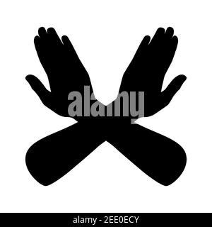 Stop Sign Crossed Arms Gesture For Timeout Vector Stock Vector Image