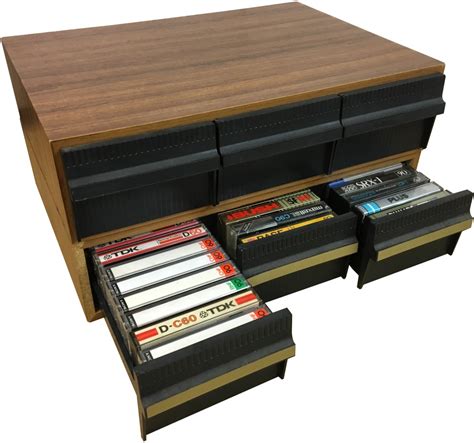 Prop Hire Cassette Drawers Wood Effect With Tapes Practical Working