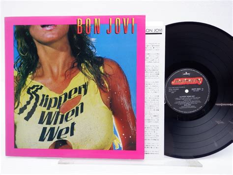 【やや傷や汚れあり】bon Joviボン・ジョヴィ「slippery When Wetワイルド・イン・ザ・ストリーツ」lp（12インチ