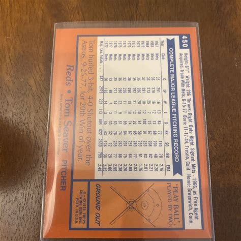 Topps Years Topps Reprint Tom Seaver Cincinnati Reds