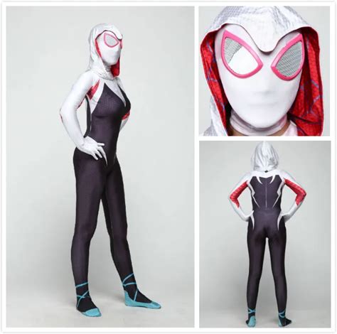 D Print Spider Gwen Stacy Spandex Lycra Zentai Spiderman Costume For