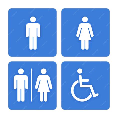 Premium Vector Set Of Toilet Sign Male Female And Disable Restroom Symbol