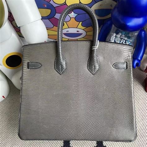 Hermes Birkin Lizard Gris Tourterelle F Etain