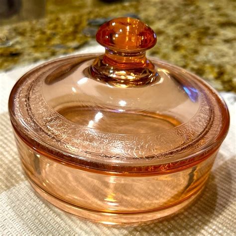 Unknown Accents Vintage Pink Depression Glass Candy Dishbowl With Lid Poshmark