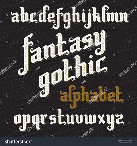 Fantasy Gothic Font Retro Vintage Gothic Alphabet Custom Gothic Type