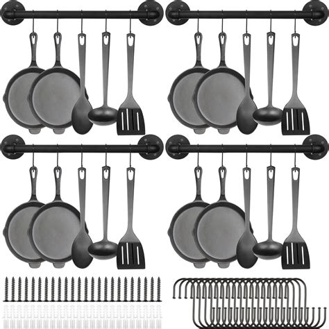 Amazon Therwen Pack Wall Mounted Hanging Pot Pan Rack