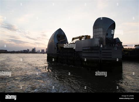 The Thames Barrier On The River Thames In East London England The