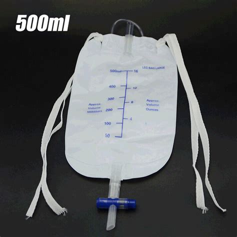 5pcs Pack 500ml Urine Catheter Leg Bags With Long Lever Tap Valve