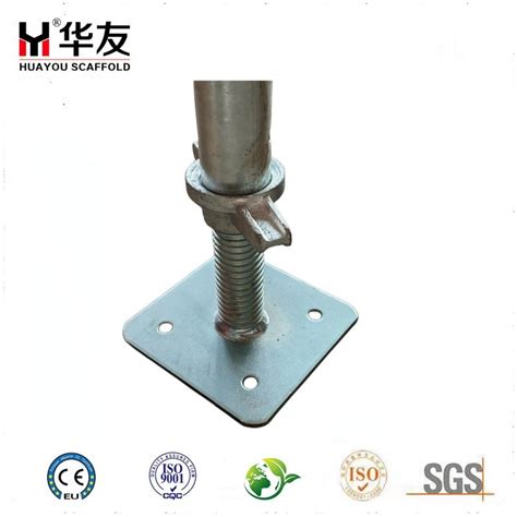 China Galvanized Scaffolding Screw Base Jack Rounder Adjustable