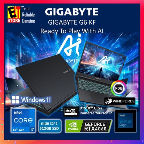 Gigabyte Laptop G Kf H My Sh Ai Gaming Intel I H Gb