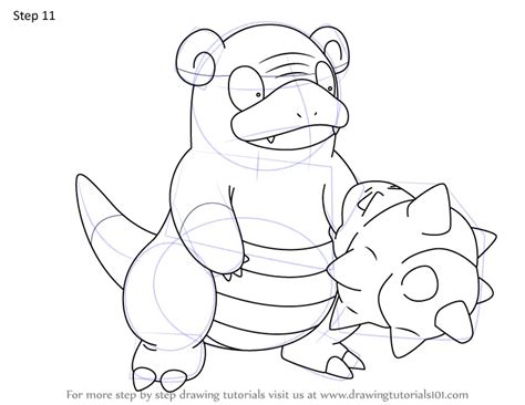 Step By Step How To Draw Galarian Slowbro From Pokemon