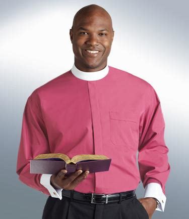 Men's Banded Collar Roman Purple Clergy Shirt with French Cuffs ...