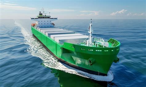 Premium Photo | A green ship with the name of the company on the side