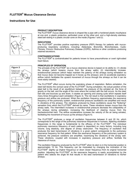 FLUTTER® Mucus Clearance Device Instructions for Use